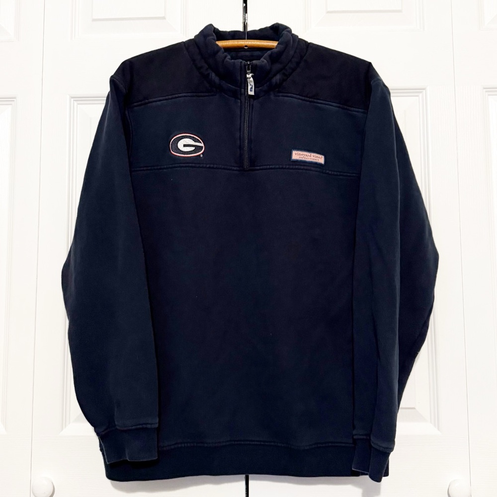 Vineyard Vines Georgia Bulldogs Shep Shirt XL Pullover Sweatshirt 1/4 Zip UGA